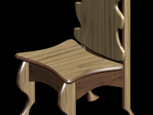 solid wood chair 3D Model