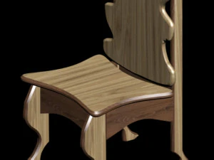 solid wood chair 3D Model