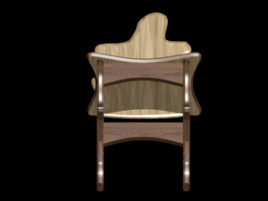 solid wood chair 3D Model