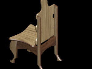 solid wood chair 3D Model