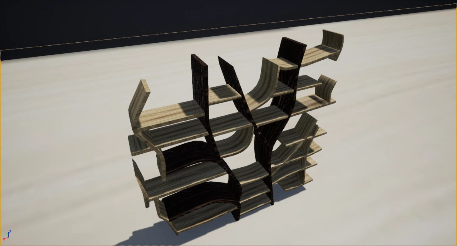 wooden bookshelf 3D Model .c4d .max .obj .3ds .fbx .stl .blend