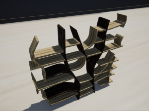 wooden bookshelf 3D Model