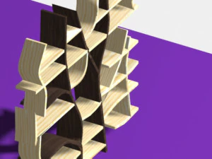 wooden bookshelf 3D Model