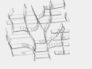wooden bookshelf 3D Model