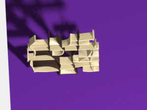 wooden bookshelf Modello 3D