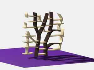 wooden bookshelf 3D Model