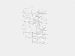 wooden bookshelf 3D Model