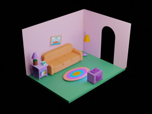 living room the simpson Modello di stampa 3D