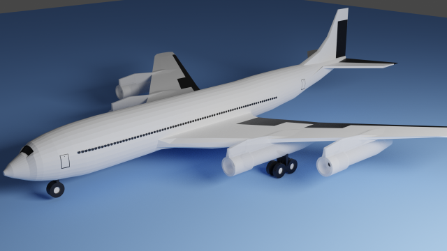 lowpoly boeing 707 Modello 3D .c4d .max .obj .3ds .fbx .stl .blend 