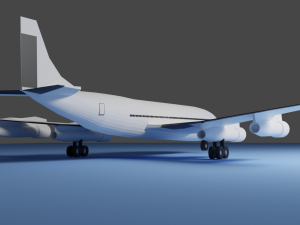 lowpoly boeing 707 Modello 3D