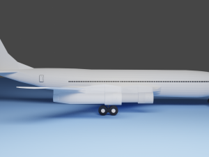 lowpoly boeing 707 Modello 3D