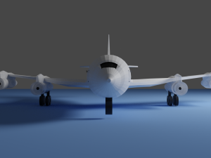 lowpoly boeing 707 Modello 3D