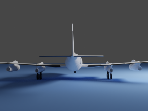 lowpoly boeing 707 Modello 3D