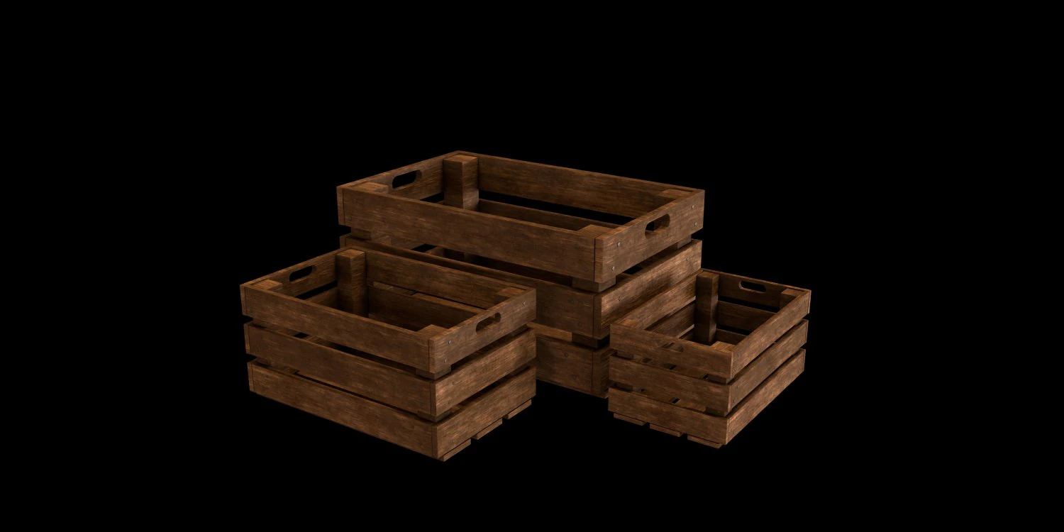wooden box 3D Model .c4d .max .obj .3ds .fbx .stl .blend 