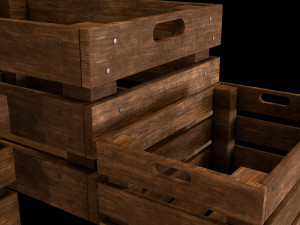 wooden box 3D 模型