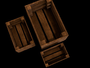 wooden box 3D 模型