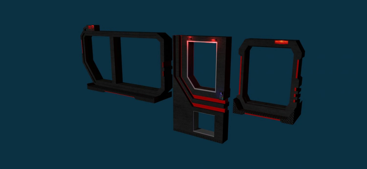 2 window and door 3D Model .c4d .max .obj .3ds .fbx .stl .blend
