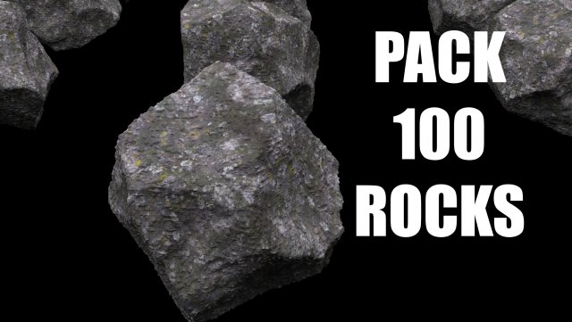Pack of 100 different rocks Modello 3D .c4d .max .obj .3ds .fbx .stl .blend 