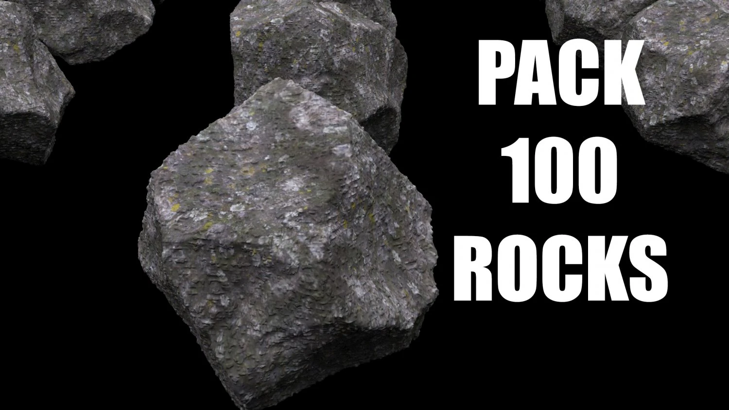 Pack of 100 different rocks 3D Model .c4d .max .obj .3ds .fbx .stl .blend
