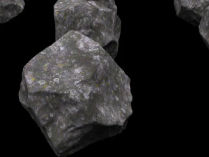 Pack of 100 different rocks 3D Model