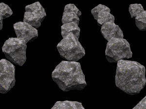 Pack of 100 different rocks Modello 3D