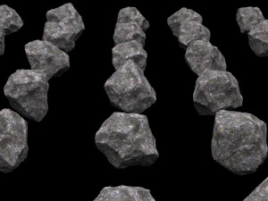 Pack of 100 different rocks 3D Model