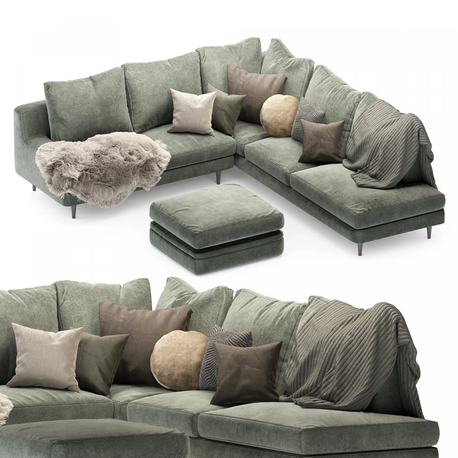 roche bobois green 04 3D Model .c4d .max .obj .3ds .fbx .stl .blend