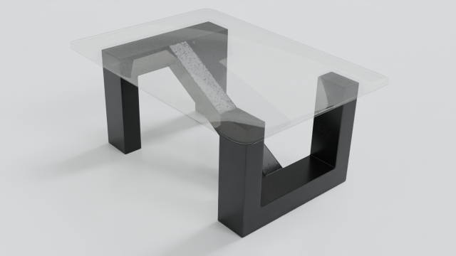 minimalist glass table Model 3D .c4d .max .obj .3ds .fbx .stl .blend 