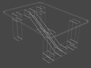 minimalist glass table Model 3D