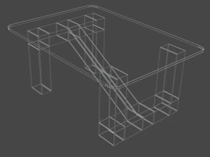 minimalist glass table 3D Model