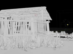 OLD WOODEN TENT 3D Model