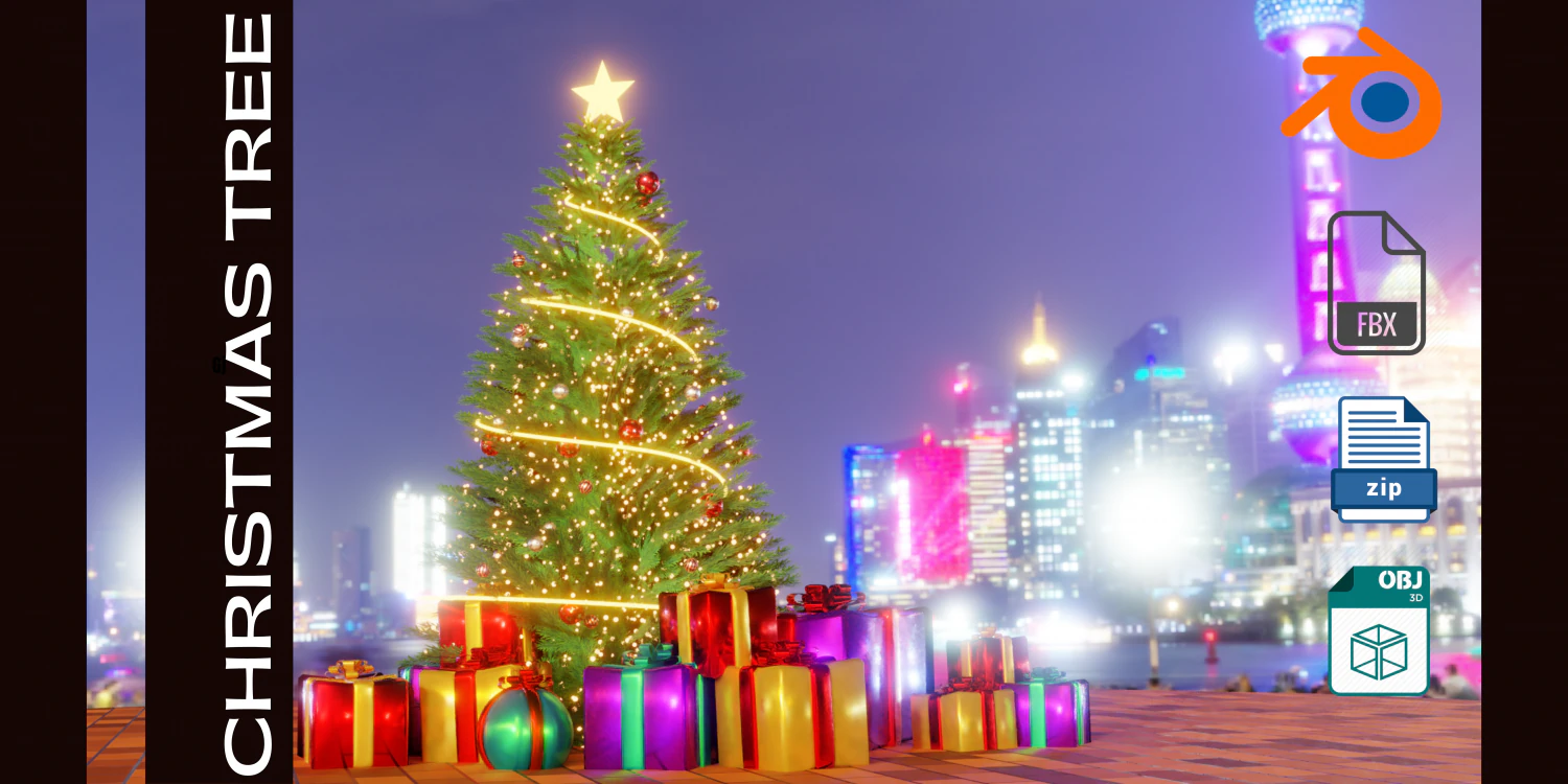 圣诞树 3D 模型 .c4d .max .obj .3ds .fbx .stl .blend 