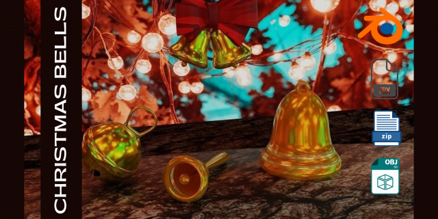 CHRISTMAS BELLS Modello 3D .c4d .max .obj .3ds .fbx .stl .blend 