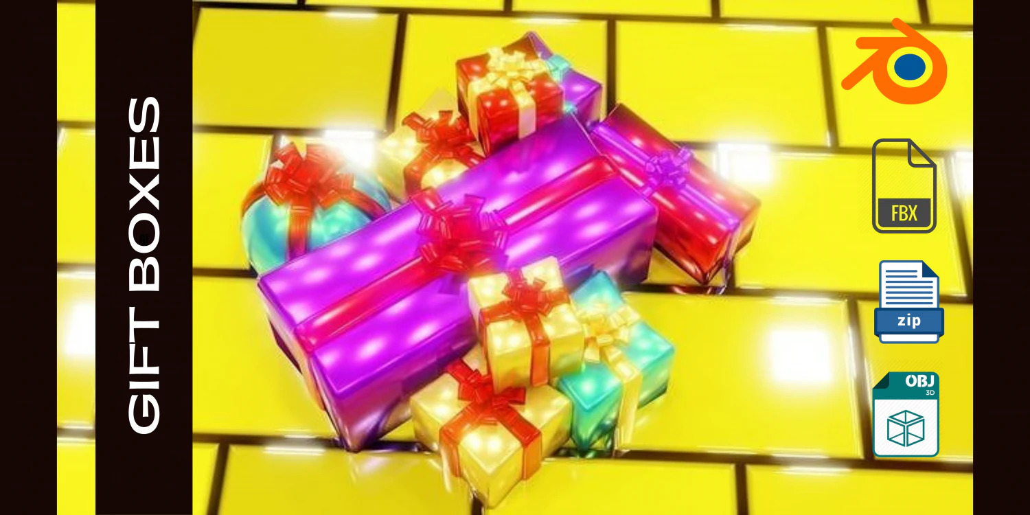 GIFT - THREE DIFFERENT DESIGNS 3D Model .c4d .max .obj .3ds .fbx .stl .blend 