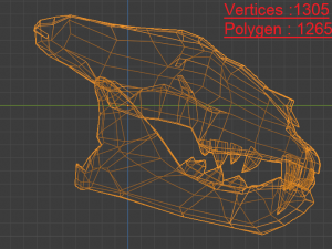 LION SKULL - LOW POLY - AR - VR - GAME DEVELOPMENT 3D Model