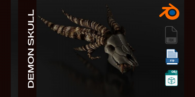 DEMON SKULL Modello 3D .c4d .max .obj .3ds .fbx .stl .blend