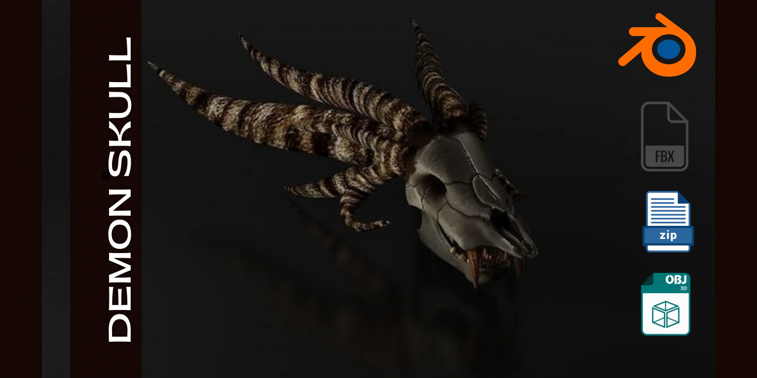 CR&Acirc;NE DE D&Eacute;MON Modèle 3D .c4d .max .obj .3ds .fbx .stl .blend 