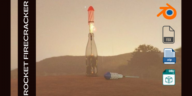 ROCKET FIRECRACKERS - INDIAN FIRECRACKER 3D 模型 .c4d .max .obj .3ds .fbx .stl .blend 