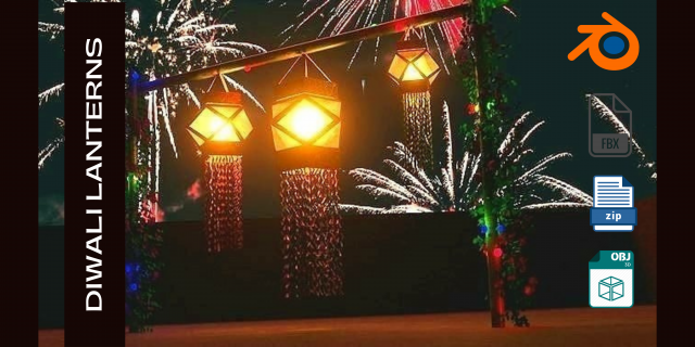 DEWALI LANTERN 3Dモデル .c4d .max .obj .3ds .fbx .stl .blend 