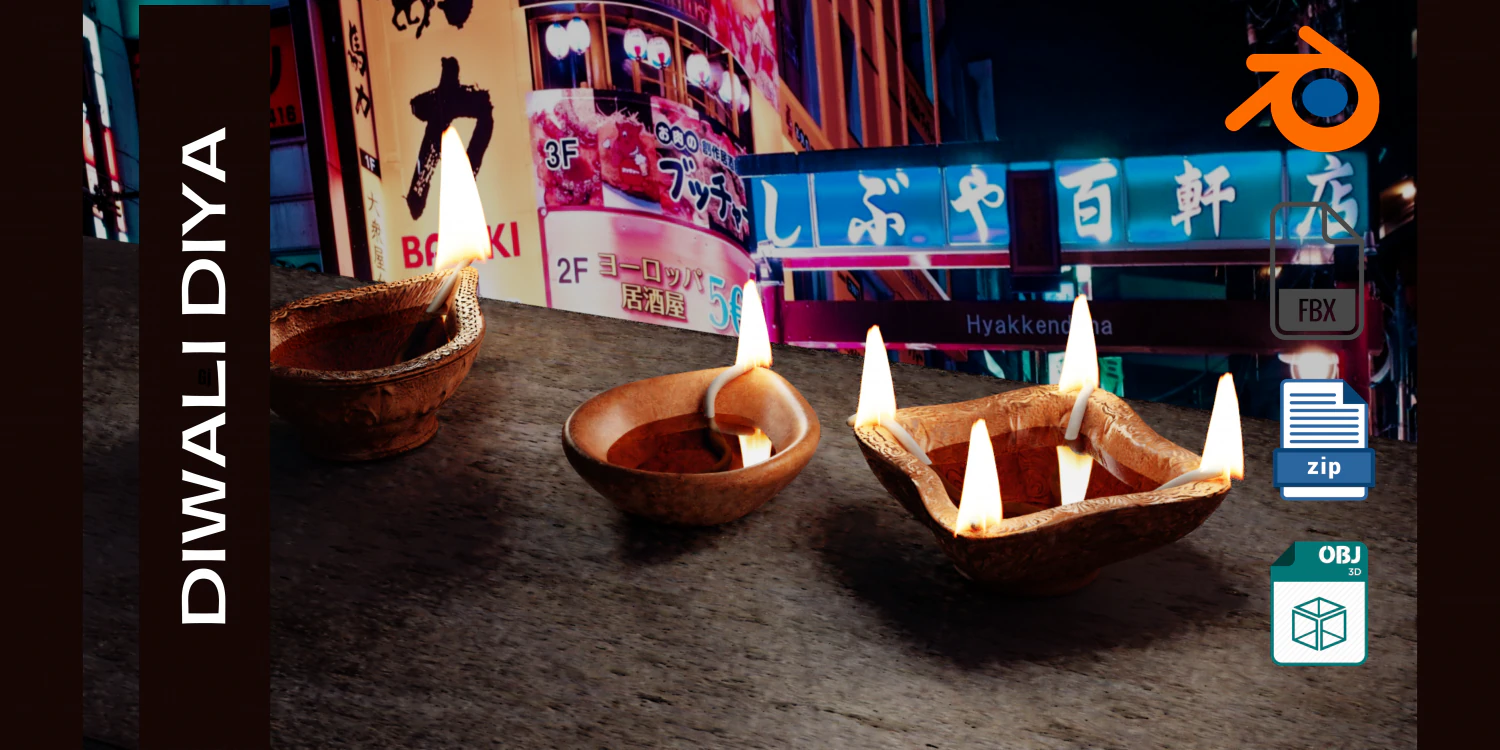 Oil Lamp - INDIAN DIYA 3D Model .c4d .max .obj .3ds .fbx .stl .blend 