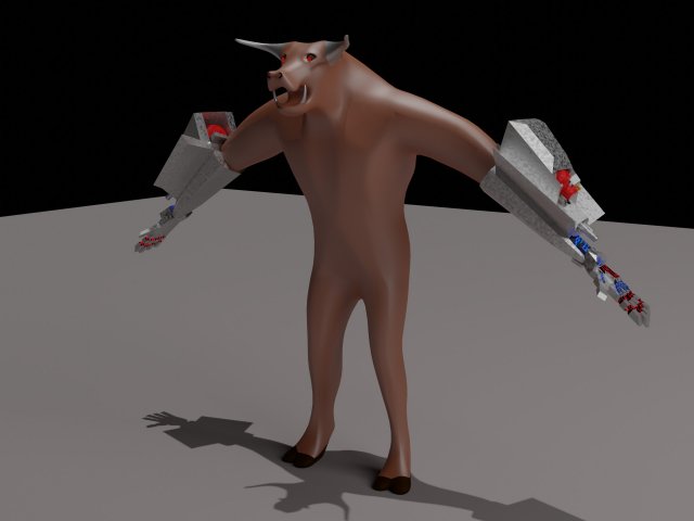 minotaur 3D Модель .c4d .max .obj .3ds .fbx .stl .blend 