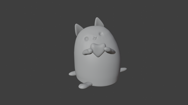 cute cat 3D Print Model .c4d .max .obj .3ds .fbx .stl .blend 