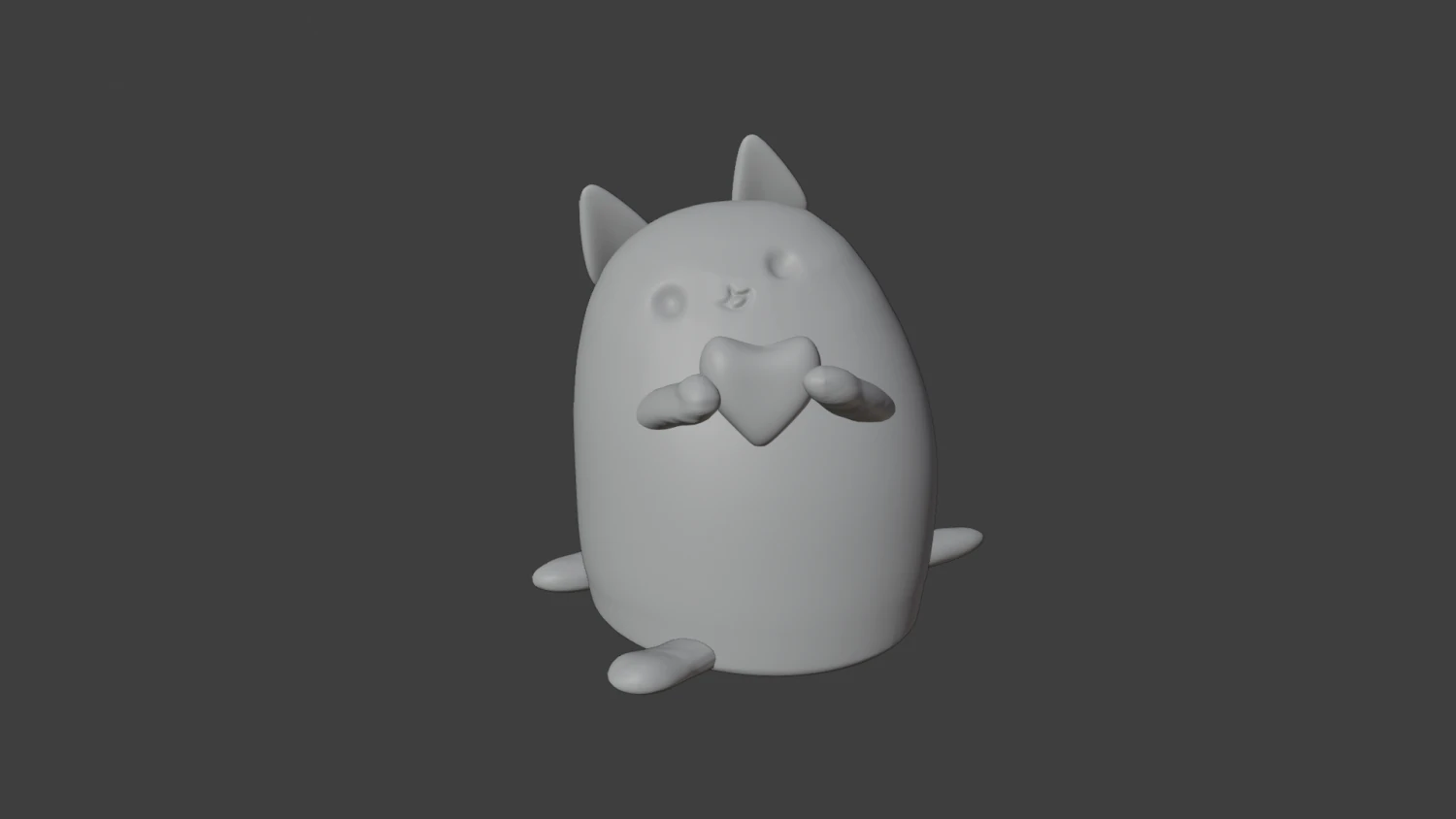 cute cat 3D Print Model .c4d .max .obj .3ds .fbx .stl .blend 