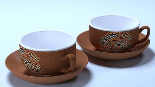 cup and saucer Model 3D .c4d .max .obj .3ds .fbx .stl .blend 