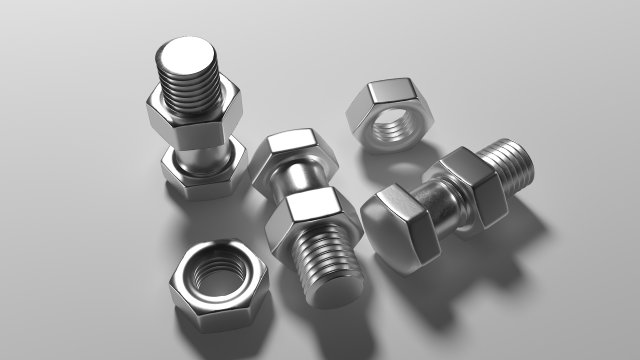 bolt and nut 3D Модель .c4d .max .obj .3ds .fbx .stl .blend 