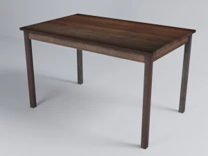 meja kayu Model 3D