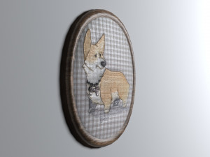 embroidered dog painting 3D Модель