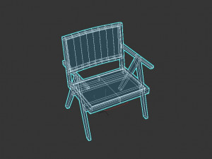 wicker chair 615-530-760mm 3D मॉडल