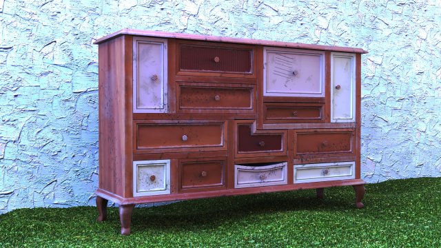 filthy dresser 3D Model .c4d .max .obj .3ds .fbx .stl .blend 