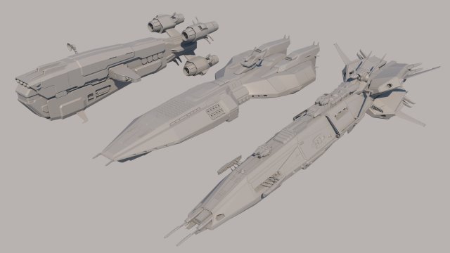 spaceships 3D Model .c4d .max .obj .3ds .fbx .stl .blend 
